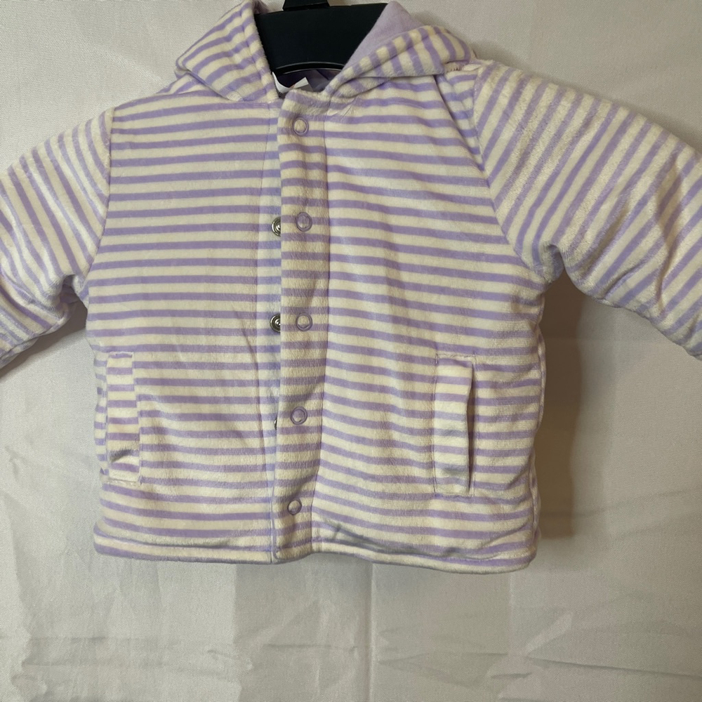 Baby Wonder Nation Jacket & Coat 0-3 Months Purple & White Striped
